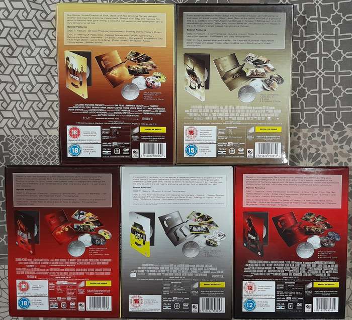 5 movie bundle (2 dvd sets, each with cards in movie reel tins)