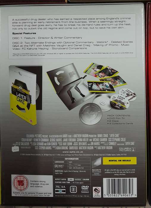 5 movie bundle (2 dvd sets, each with cards in movie reel tins)