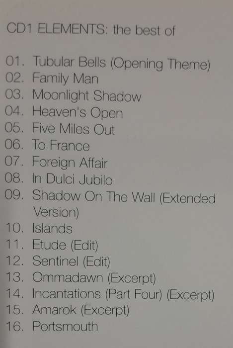 Mike Oldfield - Elements Gift Pack (2CD plus DVD)
