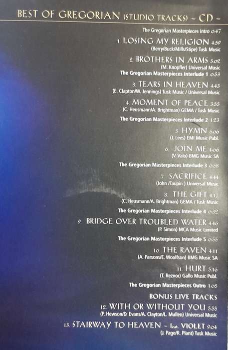 Gregorian, Masters of Chant - 3DVD bundle (includes 1 audio cd)