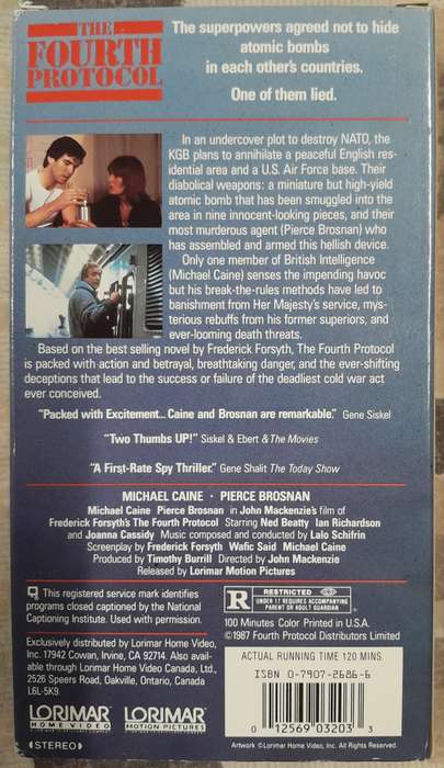 The Fourth Protocol VHS (NTSC format)