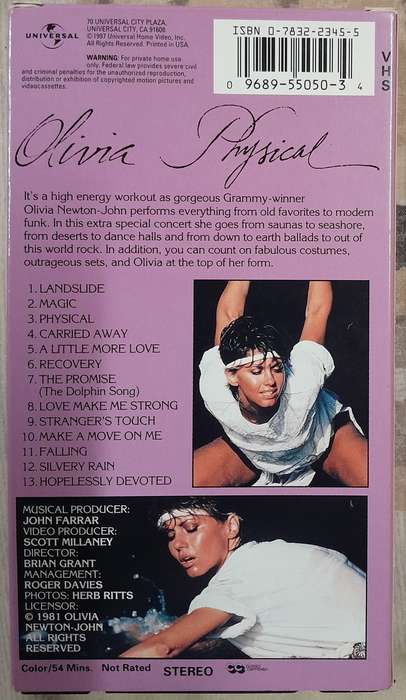 Olivia Newton-John "Physical" VHS (NTSC format)
