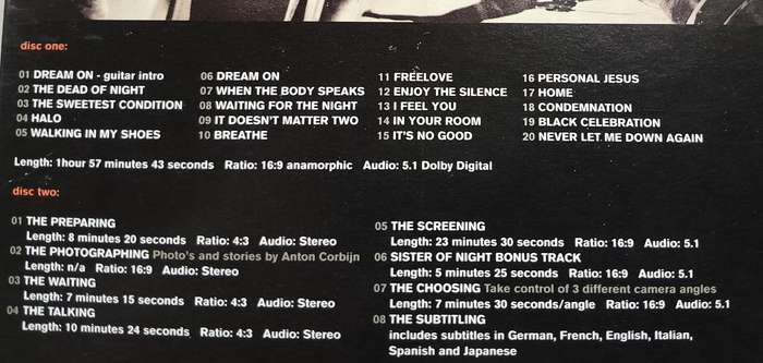 Depeche Mode Limited Edition 2 DVD Box Set (One Night in Paris / The Videos 86 - 98)