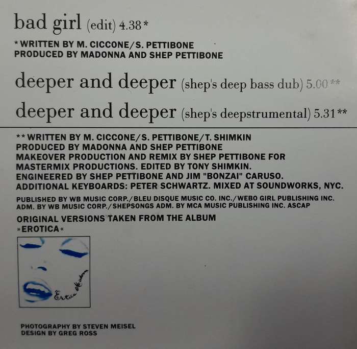 Madonna - Bad Girl CD Single