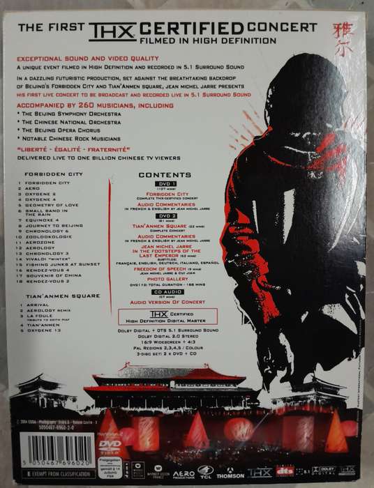Jean Michel Jarre - "Jarre In China" 2DVD plus 1 CD set (Live in the Forbidden City and Tian'Anmen)