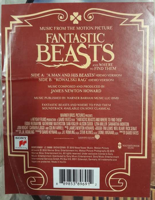 Fantastic Beasts And Where To Find Them - 12" Picture Disc ( James Newton Howard / Harry Potter)