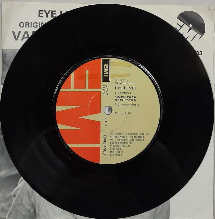 Theme from Van Der Valk tv series 7" single (Eye Level - Simon Park Orchestra)