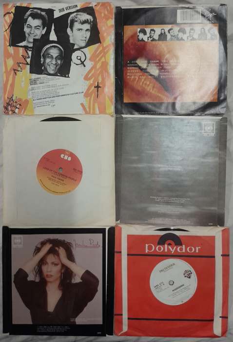 6 x 7" singles bundle Jennifer Rush, Madonna, Paul Young, Culture Club
