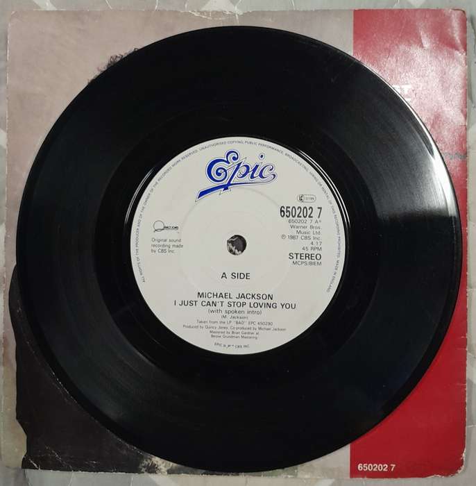 Michael Jackson - I Just Can't Stop Loving You (with Siedah Garrett) 7" single (Uk pressing)
