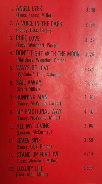 Fancy - All My Loving (the 4th album, 1989) CD