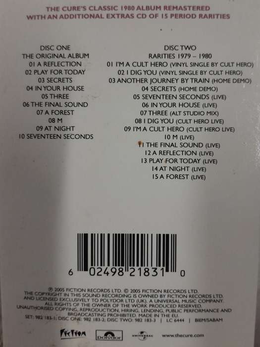 The Cure - Seventeen Seconds 2CD set (2005 release)