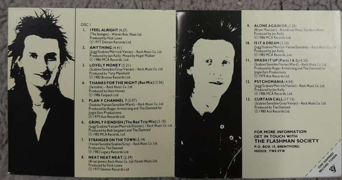 The Damned - The Light At The End Of The Tunnel CD (1987 2CD box set)