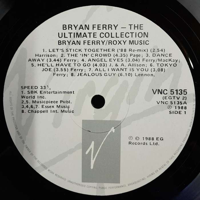 Bryan Ferry - The Ultimate Collection LP (with Roxy Music)