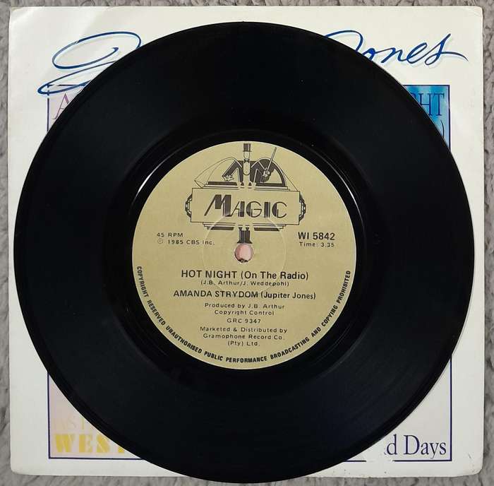 Amanda Strydom (Jupiter Jones) - Hot Night (On The Radio) 7" single (from the tv series Westgate)