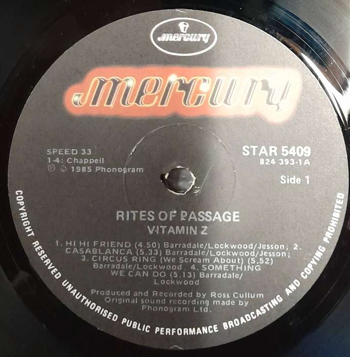 Vitamin Z - Rites of Passage LP