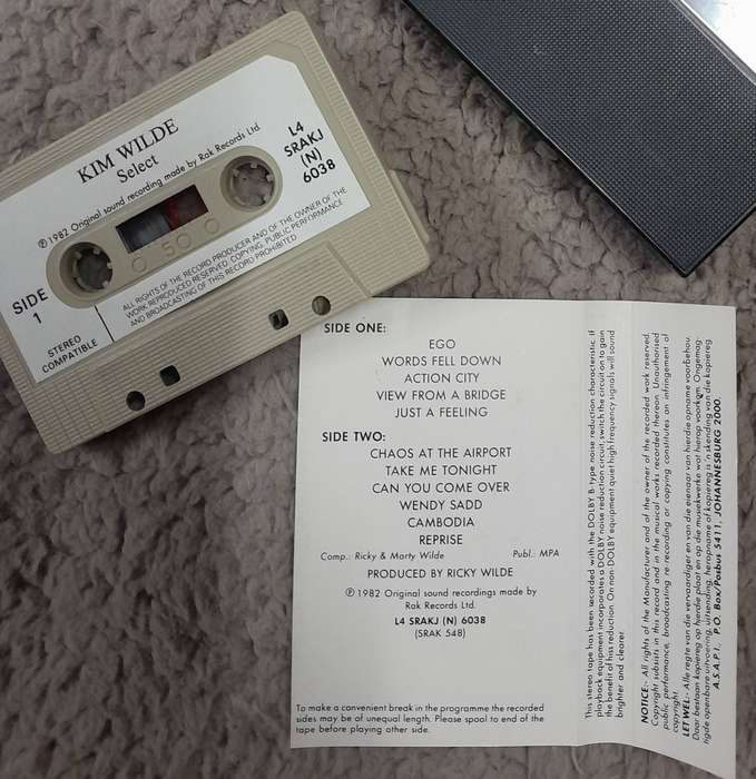Kim Wilde - Select cassette (South African pressing)