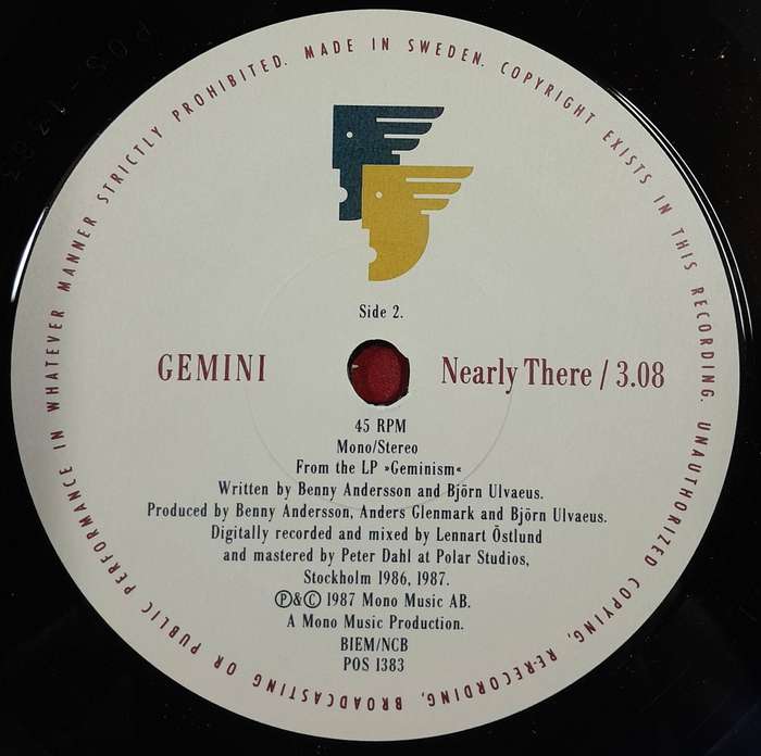 Gemini - T.L.C. 7" Single (ABBA, Bjorn, Benny)