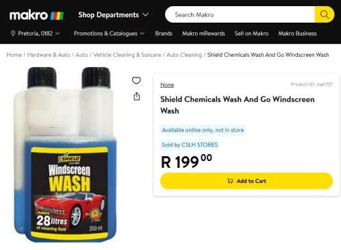 Shield Chemicals Wash And Go Windscreen Wash 350ml