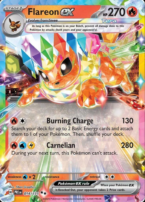 Pokemon Prismatic evolutions Flareon ex 14/131