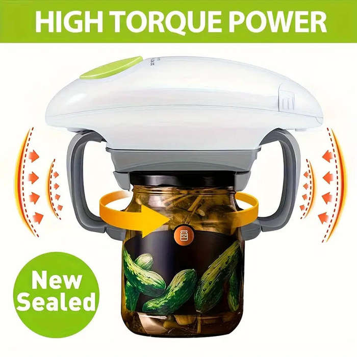 One-Touch Jar Opener  Easy Grip Power Tool for Weak or Arthritic Hands