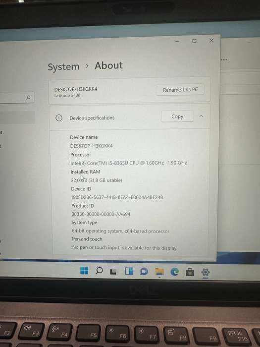 Dell Latitude 5400 | Intel i5 8365U | 32GB Ram  | 512GB SDD | Win 11 | HD Display