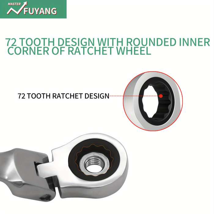 10mm Flexible Head Ratchet Wrench - Auto Repair Dual Use Steel Gear Tool 1 Pc