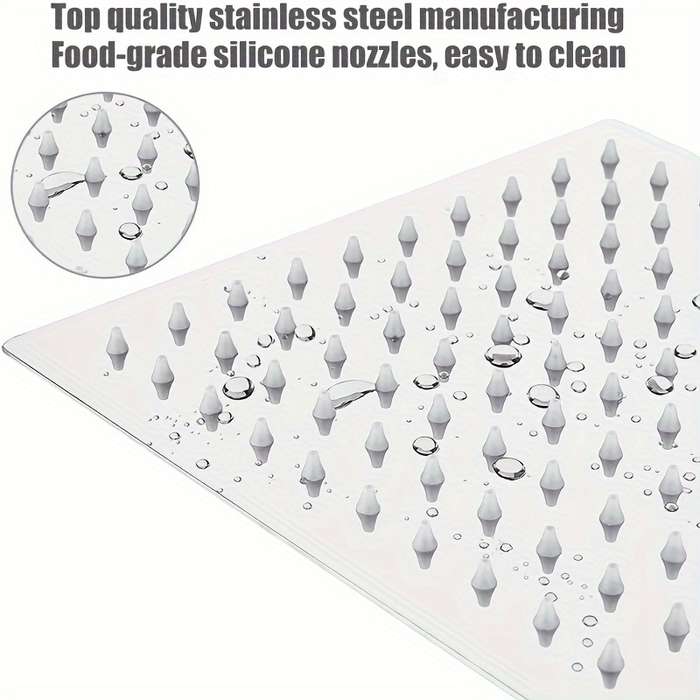 1Pc Square Stainless Steel Rain Shower Head Easy To Install No Electricity Required