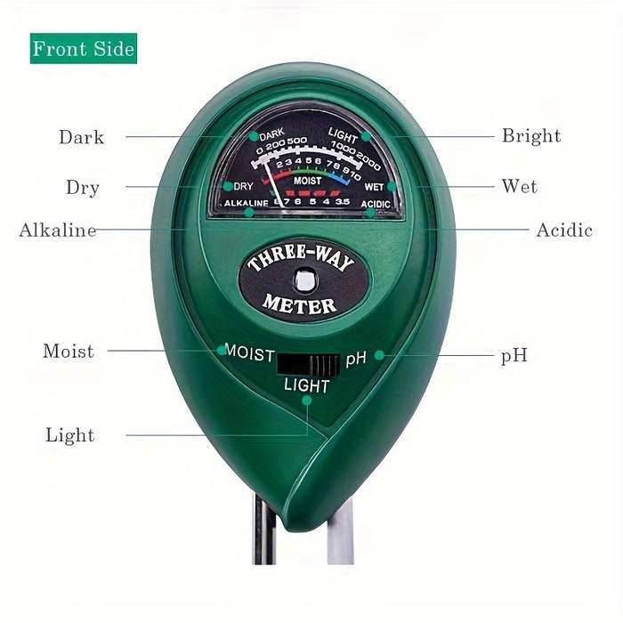 1-Piece Portable 3-In-1 Ph Meter Soil Tester For Testing Soil/Flowers/Lawn/Vegetables