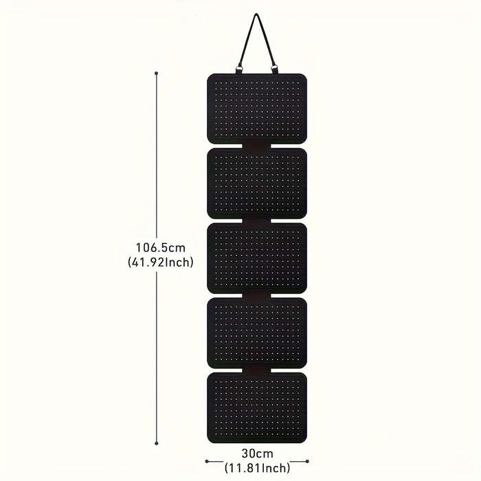 1pc Elegant Black Felt Jewelry Storage Box 5-Layer Hanging Storage Large Capacity
