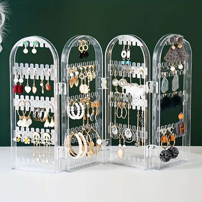 1pcs Foldable Jewelry Display Stand Double Door Jewelry Display Stand Creative Screen Jewelry Rack