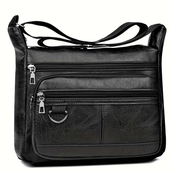 Fashion Men's Chest Bag Casual Faux Leather Crossbody Bag With Adjustable Shoulder Strap
