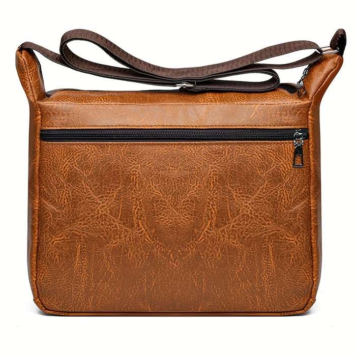 Fashion Men's Chest Bag Casual Faux Leather Crossbody Bag With Adjustable Shoulder Strap