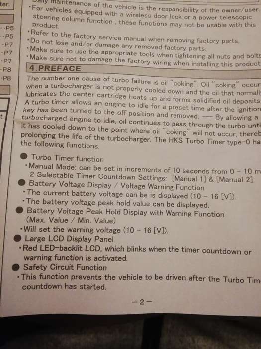 HKS Turbo Timer. For automatic turbo cooling to switching off vehicle. Bargain!