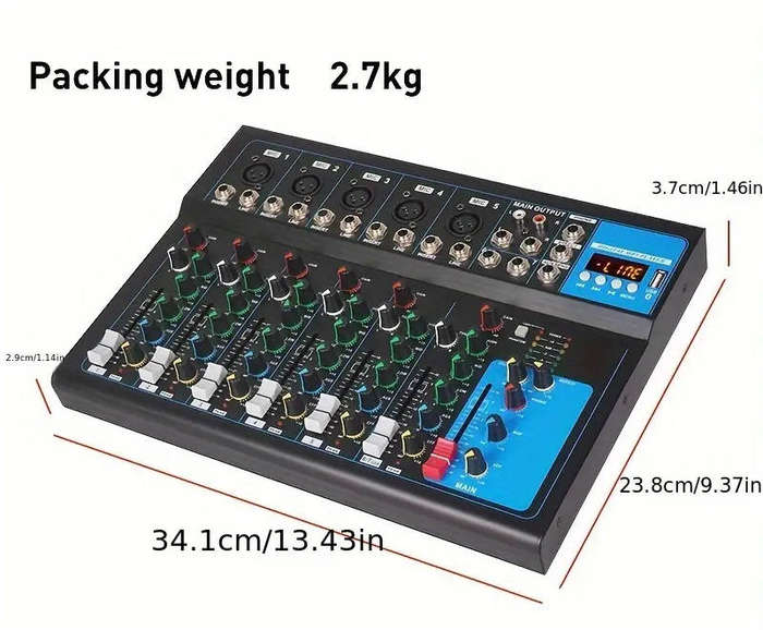 NXG Professional 7-Channel Digital Mixing Console DJ Mixing, Stage Sound System