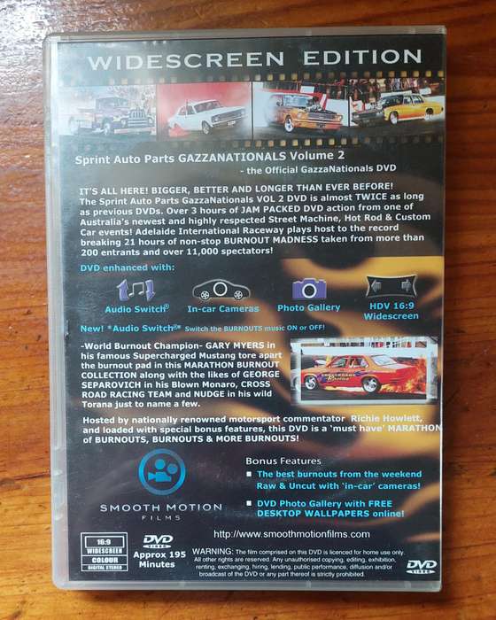 Gazza Nationals Vol 2 - V8 Burnout Festival Dvd