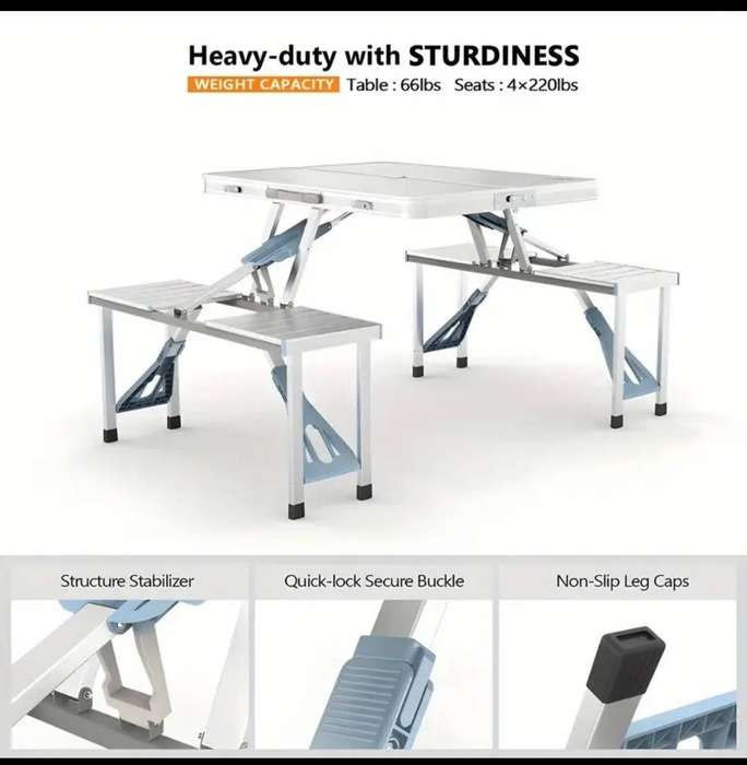 Foldable table and chair