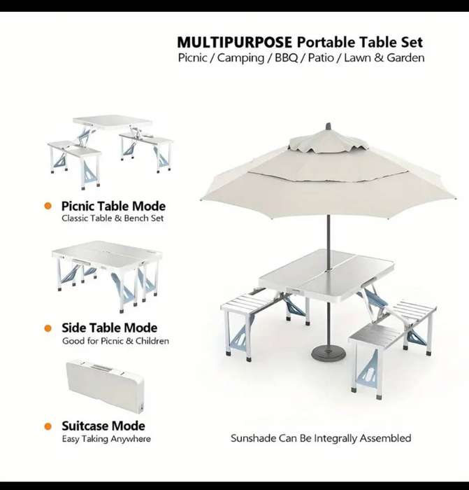 Foldable table and chair