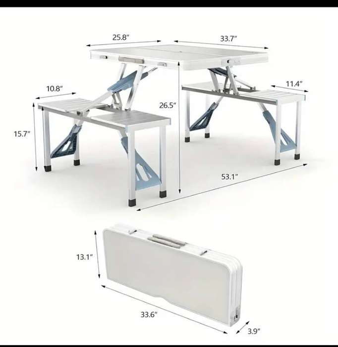 Foldable table and chair