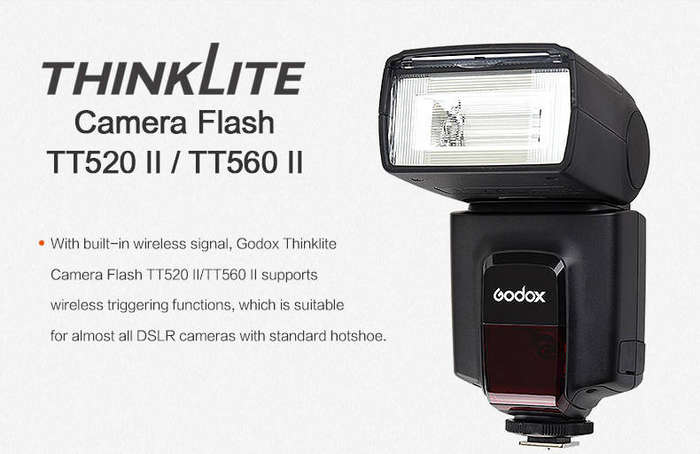 GODOX TT520 II Universal Hot Shoe Flash Speedlite for DSLR Cameras Canon Nikon Pentax Olympus