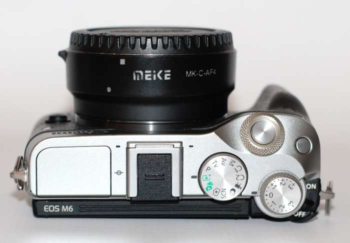 Canon EOS M6 24.2MP WITH Meike MK-C-AF4 EF to M Autofocus Adapter , CHARGER