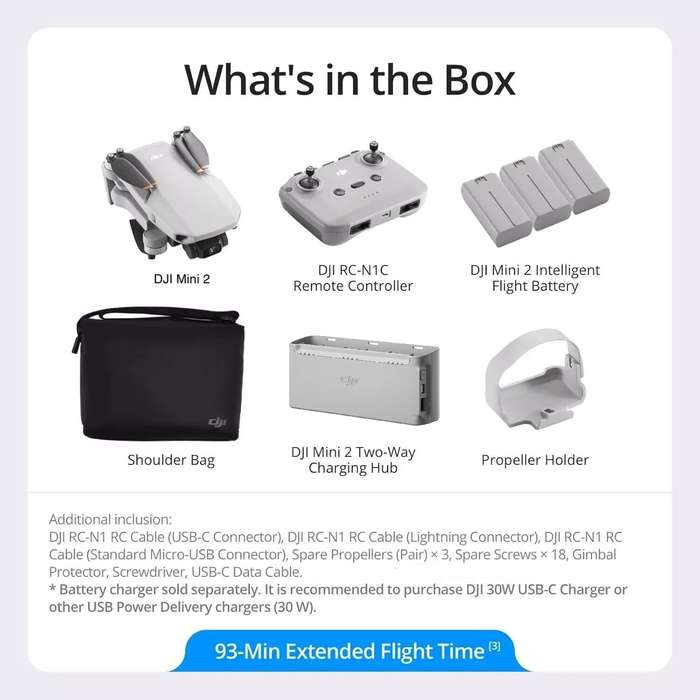 DJI Mini 2 Fly More Combo  Ultralight Foldable Drone, 3-Axis Gimbal with 4K Camera, 12MP