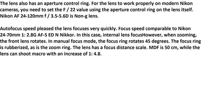 Nikkor 24-120mm f/3.5-5.6D IF AF lens