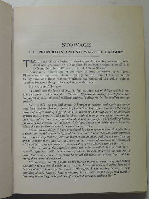 Stowage the Properties and Stowage of CargoesCapt. R.E. Thomas