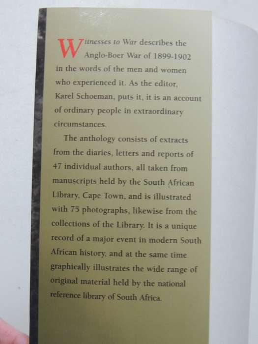 Witnesses To War - ed Karel Schoeman