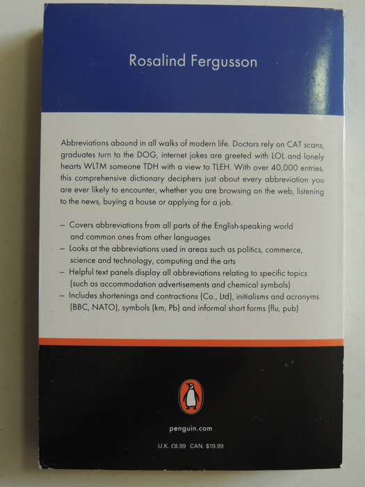 New Penguin Dictionary Of Abbreviations From A1 To ZZ - Rosalind Fergusson