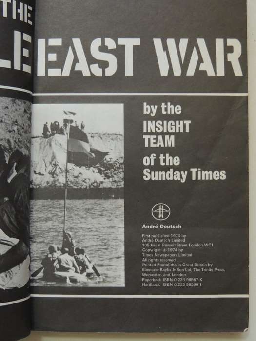 Insight On The Middle East War by the Insight Team Of The Sunday Times