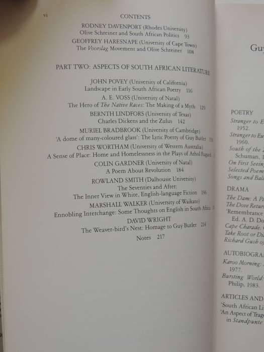 Oliver Schreiner And After: Essays On Southern African Literature In Honour Of Guy Butler - M v Wyk