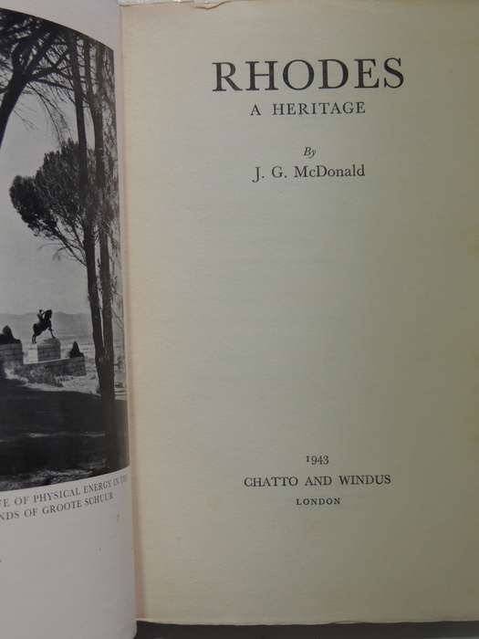 Rhodes: A Heritage - Sir James G. McDonald