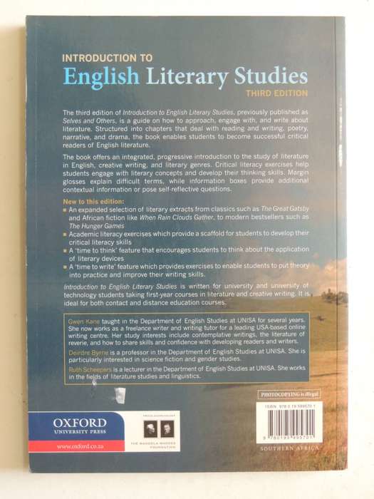 Introduction To English Literary Studies (3rd Edition) - Gwen Kane, Deirdre Byrne & Ruth Scheepers