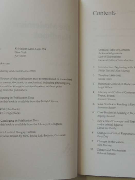 Literature And Culture Handbook: The Modernism Handbook - ed Philip Tew & Alex Murray